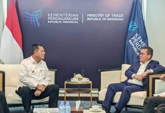 Gubernur Kepulauan Riau H. Ansar Ahmad SE MM saat menemui Menteri Perdagangan Republik Indonesia Dr Budi Santoso MSi di Jakarta, Selasa (14/01).