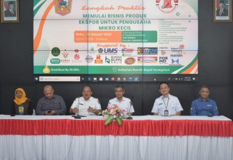 Sinergi Karanganyar gelar pelatihan ekspor bagi pelaku UMKM, di Ruang Anthorium, Rumah Dinas Bupati Karanganyar, Rabu (15/1/2025).