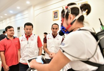 Wamenpora Taufik Hidayat menghadiri peluncuran Platform PBSI Sport Science Analytics di Pelatnas Persatuan Bulutangkis Seluruh Indonesia (PBSI), Cipayung, Jakarta Timur, Senin (13/1)