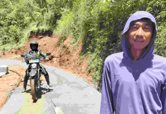 Andri pemuda desa Petungsinarang saat menyampaikan apresiasi program TMMD ke 126