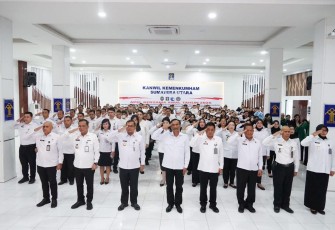 Kanwil Kemenkumham Sumut Ikuti Apel Pagi yang Dipimpin Menteri Koordinator Yusril Ihza Mahendra