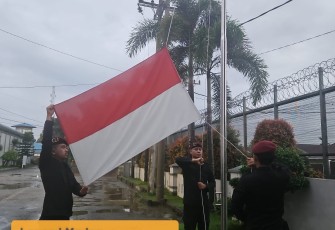 Lapas Kelas I Medan Rutin Melaksanakan Pengibaran Bendera Negara Indonesia.