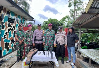 Satgas Marinir TNI AL Ambalat XXX saat konferensi pers 