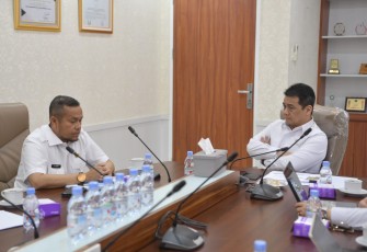Wamendes PDT Ahmad Riza Patria saat menerima audiensi Bupati Buru Selatan di Jakarta, Rabu (23/4)