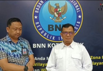 Anggota DPRD Kota Depok Komisi C Fraksi PKS Imam Musanto bersama Kepala BNN Kota Depok