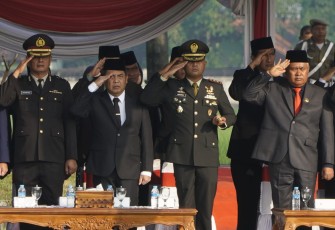 Dandim Madiun Bersama Forkopimda Kabupaten Madiun Mengikuti Upacara Hari Lahir Pancasila 2025