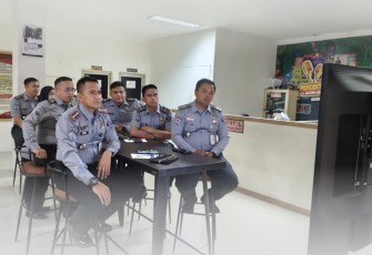 Rutan Labuhan Deli Tampak Sedang Mengikuti Kegiatan Anev.