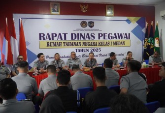 Rutan Kelas I Medan Gelar Rapat Dinas dan Lakukan Pemeriksaan Urine