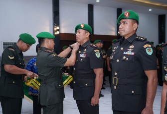Danrem 063/SGJ Kolonel Inf Hista Soleh Harahap saat sertijab PJU strategis Korem, Jum'at (10/10)