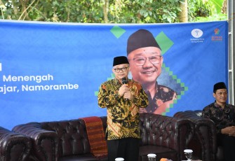 Mendikdasmen , Abdul Mu’ti, meresmikan Rumah Belajar Namorambe di Kecamatan Namorambe, Kabupaten Deli Serdang, Sumatera Utara pada hari Minggu (4/5).