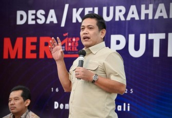 Deputi Pengembangan Usaha Kemenkop, Panel Barus dalam Forum Kemitraan dan Sosialisasi Pengembangan Usaha Koperasi Desa/KelurahanMerah Putih Melalui Hilirisasi Komoditas Unggulan di Provinsi Bali.