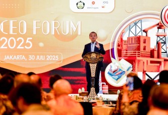 Menteri Energi dan Sumber Daya Mineral (ESDM) Bahlil Lahadalia pada gelaran CEO Forum 2025 di Kantor SKK Migas Jakarta, Rabu (30/7).