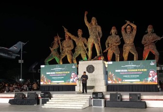 Walikota Blitar Santoso Berikan Sambutan di Acara Hari Cinta Tanah Air ke- 80. (Foto : Klikwarta.com)