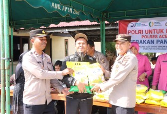 Polres Aceh Singkil Siapkan Ratusan Sak Beras SPHP