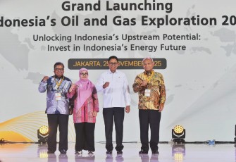 Wamen ESDM Yuliot pada Grand Launching of Indonesia Oil and Gas Exploration di Jakarta, Selasa (25/11).