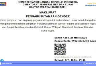 Kanwil Bea Cukai Aceh Perkuat Komitmen Pengarusutamaan Gender di Lingkungan Kerja