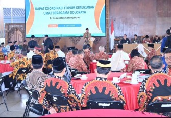 Rakor FKUB se-Solo Raya, di Pendopo Rumah Dinas Bupati Karanganyar, Kamis (3/7/2025).