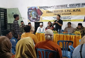 Ketua Komisi C DPRD Jawa Timur, Adam Rusydi, menggelar kegiatan reses di Desa Kloposepuluh, Kecamatan Sukodono, Kabupaten Sidoarjo, Selasa (18/8/2025)
