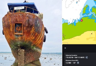 Kapal MT AMBER 82 Kandas di Perairan Telok Sebong
