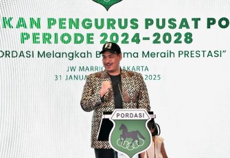 Menteri Pemuda dan Olahraga Republik Indonesia (Menpora RI) Dito Ariotedjo menghadiri pelantikan Pengurus Pusat Persatuan Olahraga Berkuda Seluruh Indonesia (Pordasi) periode 2024-2028 di JW Marriott, Jakarta, Sabtu (1/2)