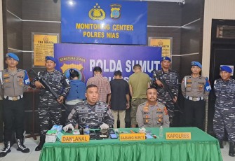 TNI AL Serta Polres Nias Tangkap Tiga Pelaku dan Bandar Narkoba Saat Sedang Transaksi