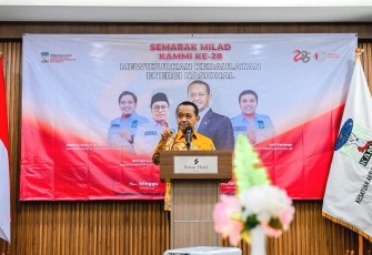Menteri ESDM Bahlil Lahadalia dalam acara Semarak Milad ke-28 Kesatuan Aksi Mahasiswa Muslim Indonesia (KAMMI) di Jakarta, Minggu (1/3).