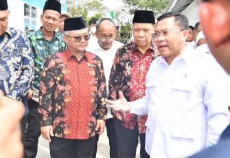 Abdul Mu'ti dalam peresmian Satuan Pelayanan Pemenuhan Gizi (SPPG) di Kampus 4 Universitas Muhammadiyah Sumatera Utara, Medan, Senin (16/2).