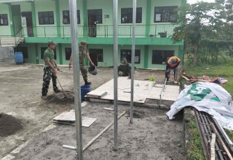 Bangun sarana olahraga di ponpes desa Winong