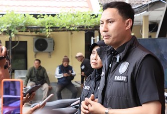 Kasat Reskrim Polres Kediri Kota AKP Cipto Dwi Leksana saat memberikan keterangan pers di Mapolres Kediri Kota, Rabu (14/1)