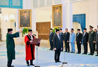 Pelantikan Hakim Mahkamah Konstitusi dan Wakil Menteri Keuangan dipimpin langsung oleh Presiden Republik Indonesia Prabowo Subianto di Istana Negara, Jakarta Pusat, Kamis (5/2/2026).