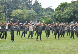 Olahraga bersama prajurit Kodim Ponorogo
