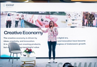 Wakil Menteri Ekonomi Kreatif, Irene Umar, menjadi pembicara dalan Business Insight Seminar “The Creative Economy Imperative: Why Leaders Who Unlock Creativity Win” pada ILEAD SUMMIT 2026 di Erajaya Corporate University, Jakarta, Senin (11/5/2026)