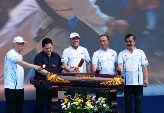 Menpora Erick Tohir menghadirin pembukaan Pekan Olahraga Polri 2026 di Polda Metro Jaya, Minggu (28/6)