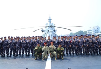 Pelepasan dipimpin Panglima Koarmada II Laksamana Muda TNI I G. P. Alit Jaya, S.H., M.Si., di Markas Koarmada II, Surabaya, Jawa Timur, Selasa (7/7)