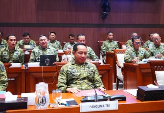 Panglima TNI Jenderal TNI Agus Subiyanto bersama Wakil Menteri Pertahanan RI Donny Ermawan Taufanto