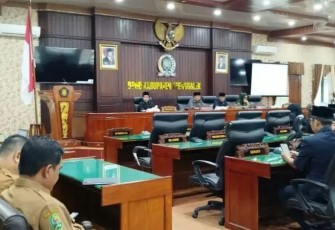 Situasi Rapat Paripurna DPRD Trenggalek Bahas Raperda Ketenagakerjaan.Selasa (24/2/2026)