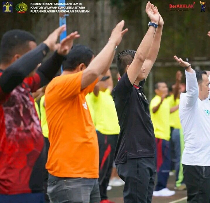 Kegiatan Olahraga di Rutan Pangkalan Brandan.