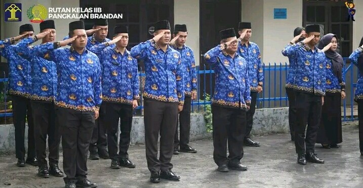 Jajaran Pegawai Rutan Pangkalan Brandan Ikuti Upacara HUT KORPRI