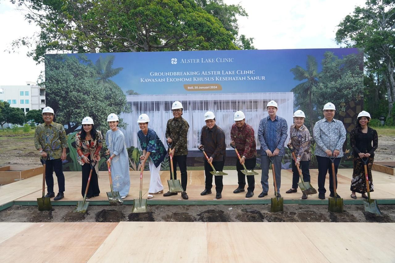 Groundbreaking Alster Lake Center yang dilakukan di Convention kawasan KEK Sanur, Bali, Selasa (30/01).
