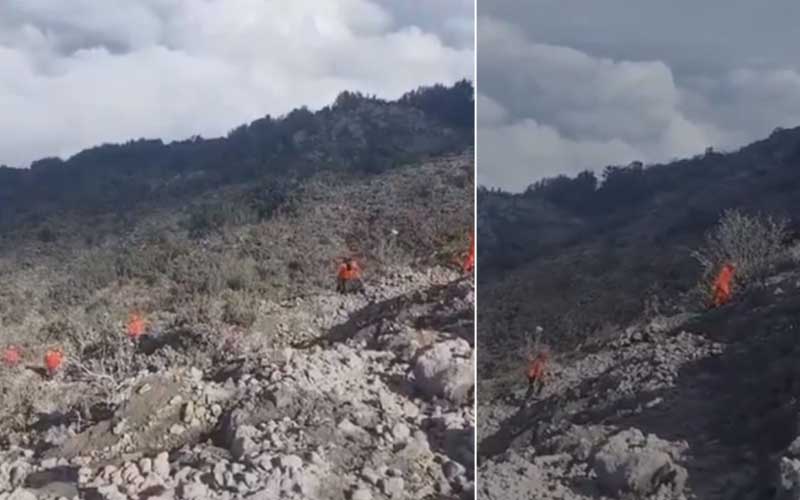 Pencarian korban di Lereng Marapi