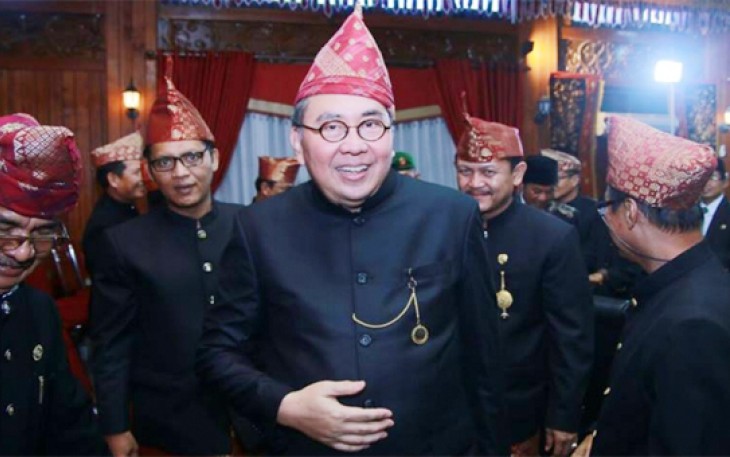 Gubernur Bengkulu Ridwan Mukti saat menghadiri paripurna istimewa HUT Bengkulu Selatan ke 68, Rabu (8/3/2017).