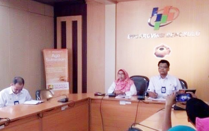 Kepala BPS Provinsi Bengkulu, Dyah Anugrah Kuswardani, MA saat jumpa pers, Rabu (01/03/2017).