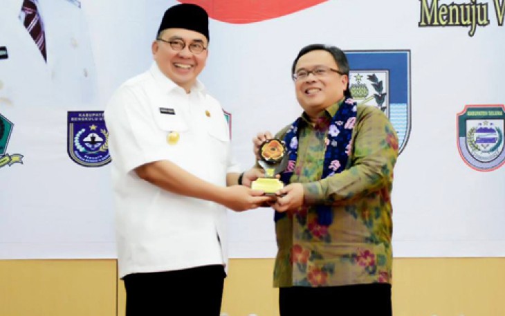 Menteri PPN/Kepala Bappenas Bambang Brodjonegoro saat berada di Bengkulu, Kamis (13/04)