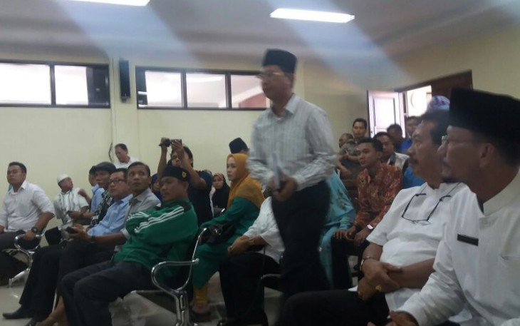 Mantan Gubernur Bengkulu Junaidi Hamsyah Jalani Sidang Perdana di PN Tipikor Bengkulu, Rabu (02/08/2017).