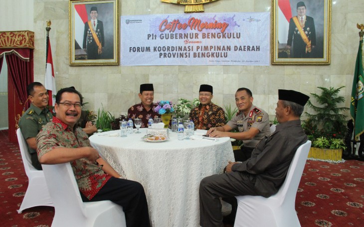 Bahas Isu Terkini, Plt Gubernur Bengkulu Gelar Coffee Morning Bersama Forkopimda.