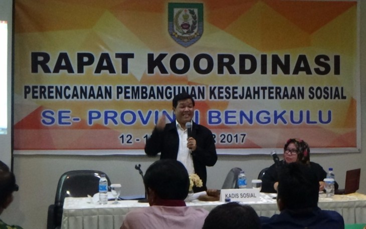 Rapat Koordinasi (Rakor) Perencanaan Pembangunan Kesejahteraan Sosial se-Provinsi Bengkulu, Jumat (13/10).
