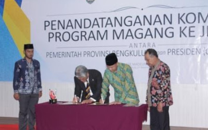 Penandatangan MoU Pemprov Bengkulu Dengan IM Japan Magang Tenaga Kerja Ke Jepang