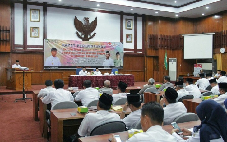 Rapat Pembentukan Satuan Tugas 8 Klaster Penanggulangan Bencana Daerah di Provinsi Bengkulu