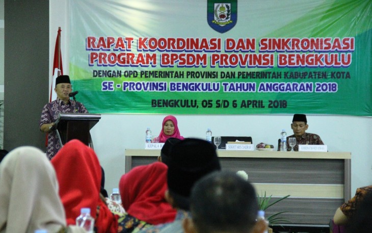 Sekretaris Daerah Provinsi Bengkulu Nopian Andusti Hadir Dan Meresmikan Rakor Dan Sinkronisasi Program BPSDM Provinsi Bengkulu