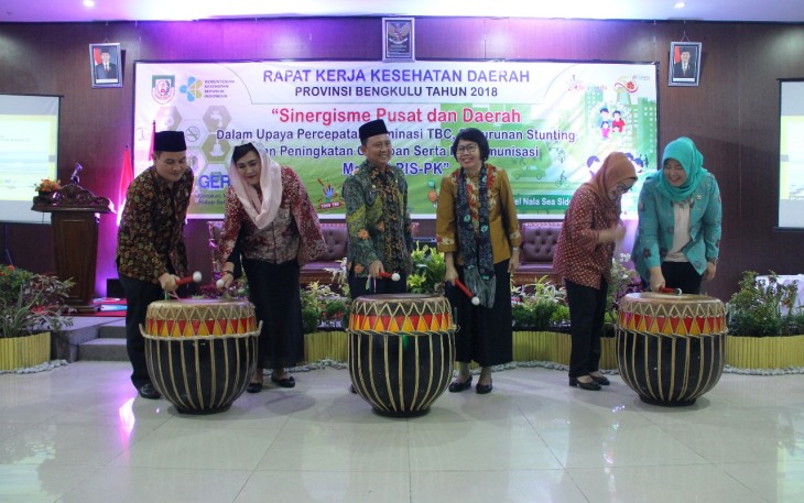 Pembukaan Rakerkesda Provinsi Bengkulu 2018 ditandai Pemukulan Dol.